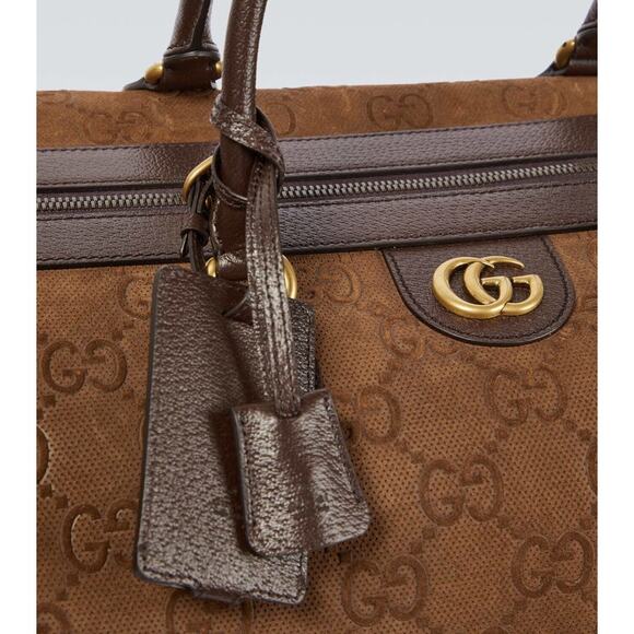 LIMITED EDITION Gucci GG Suede Duffle Bag in brown 21 x 14 x 12.5 - Picture 3 of 4